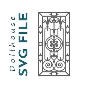 SVG Dollhouse Decorative Railing, 1:12 Miniature Scale., Dolls house Decor Railing panel, Cricut, Silhouette & Glowforge Laser Files