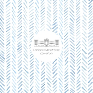 Druckbare Puppenhaus Wallpaper 1:12 Blau Aquarell Hatch Wallpaper Sofort Download A4 druckbare Miniatur Roombox Sheet