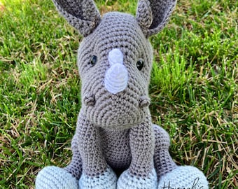 Rudy the Rhino Crochet PDF Pattern ONLY, Digital Item