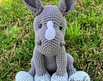 Rudy the Rhino Crochet PDF Pattern ONLY, Digital Item