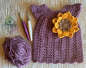 Charleigh Dress, Crochet PDF Pattern, Baby Dress, Summer Dress