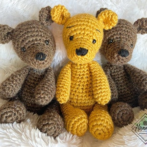 Patrón de crochet Snuggles the Bear (PDF) SOLAMENTE; Amigurumi