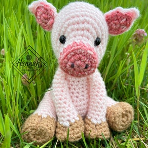 Peni the Pig Crochet PDF Pattern ONLY, Amigurumi Piglet, Handmade Pig, Pig Doll, Crochet Pig, Pig Toy, Photo Props