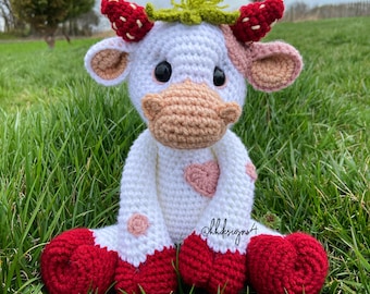 Strawberry Cow Crochet PDF PATTERN ONLY; Digital Item