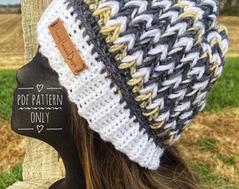 Hasley Beanie; Crochet PDF Pattern ONLY, Crochet