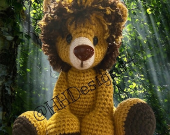 Logi the Lion-Bear Crochet PDF PATTERN ONLY: Digital File