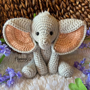 Patrón de crochet para el bebé elefante Elmer, archivo digital en formato PDF