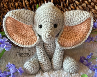 Patrón de crochet para el bebé elefante Elmer (archivo digital únicamente)