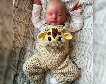 Cow Giraffe Overalls Crochet PDF PATTERN ONLY; Digital Item