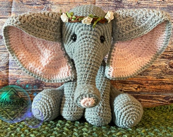 Patrón de crochet Everly el elefante (SOLO PDF); Archivo digital