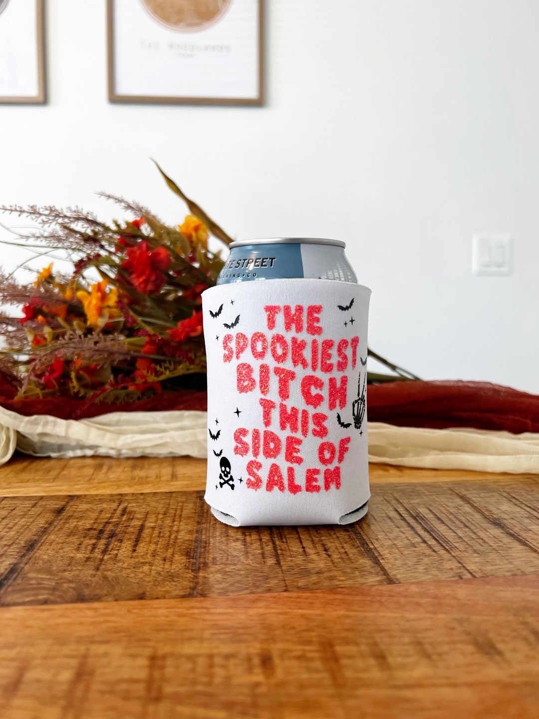 Halloween Koozie Party Favor Can Koozie Groovy Halloween Coozie Etsy