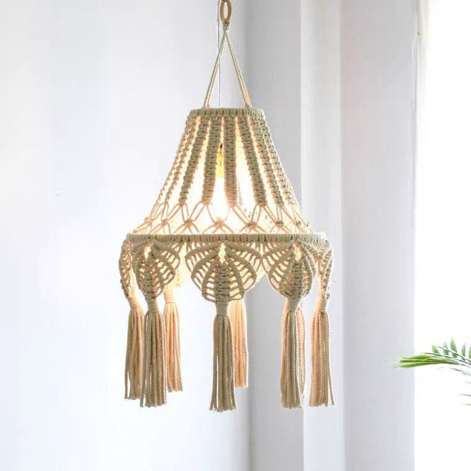 Macrame Boho Lampshade Home Decor Boho Bedroom Lampshade | Etsy