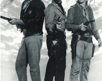 John Wayne, Dean Martin and Ricky Nelson Autographed Photo Reprint "RIO BRAVO"