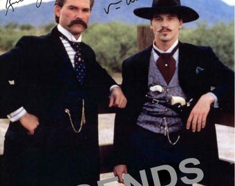 Kurt Russell and Val Kilmer Autographed Color Photo - TOMBSTONE