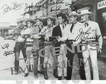Warner Brothers Autographed 11"x14" Western TV Stars - Maverick, Lawman, Colt 45, etc.