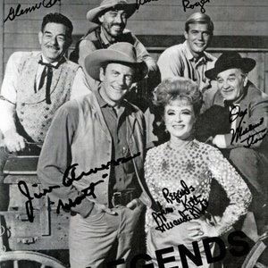 Reimpresión fotográfica de los miembros del elenco de GUNSMOKE, autógrafo de 8&quot; x 10&quot;