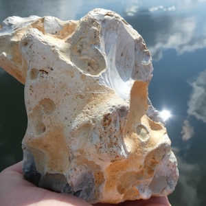 HUGE Majestic Sculptural Raw Milky FLINT Stone/ Fire Stone, Thunderstone// Protective Energy/ Wild Nature Spirits/ Grounding Stability