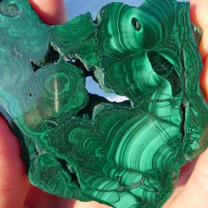 Incredible Green Depths Malachite Crystal Slab/ Very Well Polished Natural Malachite Gemstone/ Heart Chakra/ Positive Transformation/