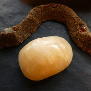 Sunny Yellow Orange CALCITE Tumbled Stone/ Natural Calcite/ Positive Uplifting Energy/ Solar Plexus