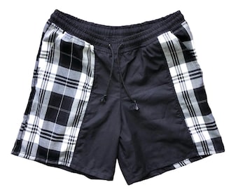 Alternate split plaid shorts- style 1