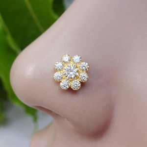 Unique Nose Stud Crystal Nose Stud Diamond Nose Stud Indian Nose Stud Tinny Nose Stud Gift For Her Indian Nose Ring Small Flower Nose Stud