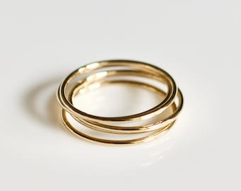14K Gold Filled Stacking Ring: Minimalist Boho Jewelry