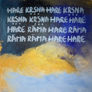 Hare Krishna maha mantra obraz olejny kolorowe malarstwo Abstrakcyjny obraz olejny