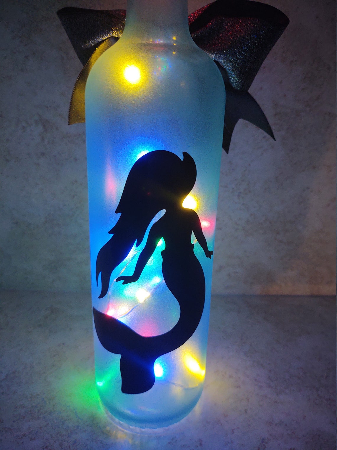 Advice From A Mermaid Wine Bottle with Cork Lights Etsy
