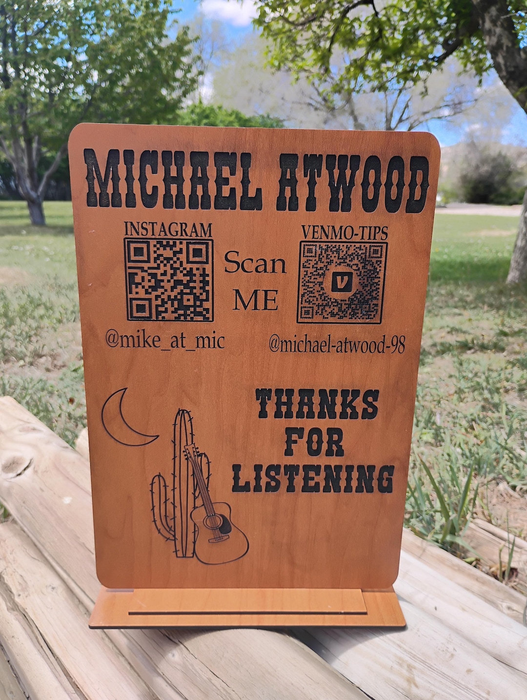 Custom QR Code Sign – 8 Shapes, Personalized Link Display, Engraved ...
