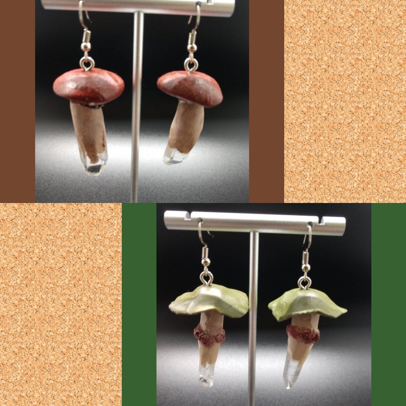 Handmade Clay mushroom earrings