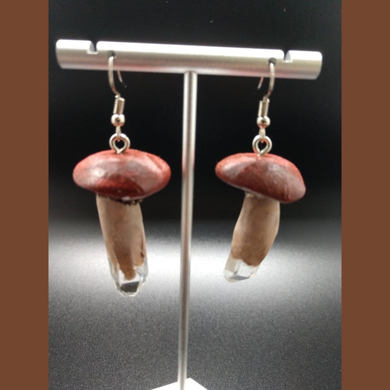 Handmade Clay mushroom earrings