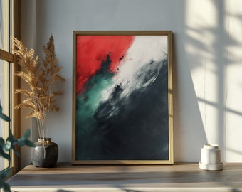 Abstract Painting, Red, Green, White and Black - Abstract Palestine Flag