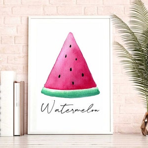 Watermelon | Watercolor watermelon | Home Decor | Print | Wall Art | Digital Prints | Downloadable Prints | Poster | Interior | Watercolor