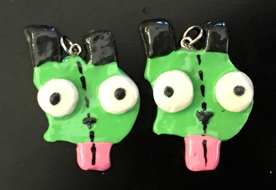 Invader Zim Gir Polymer Clay Keychain Charm Etsy