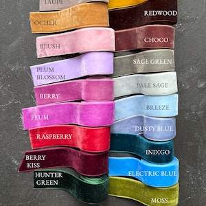 Cinta de terciopelo de 1 pulgada, 3 yardas teñida a mano para manualidades, decoración del día de la boda, suministros para manualidades, envoltura - Cinta de terciopelo de 25 mm, cinta artesanal cortada a medida