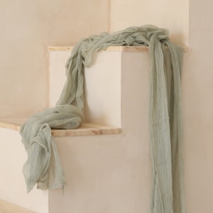 sage gauze table runner,sage wedding runner,wedding arch tape,sage centrepiece,rustic,boho,wedding decor,sage green cheesecloth textile