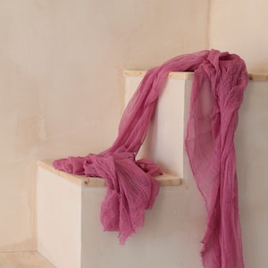 fuchsia gauze table runner,fuchsia wedding,wedding arch tape,fuchsia table decor,rustic,boho,wedding centrepiece,pink cheesecloth textile