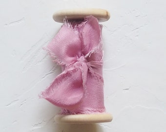 Wedding silk ribbon in ROSE,hand dyed silk ribbon,Pink Ribbon for Favours,Hand Dyed,Silk ribbon, for Wedding invitation,Bouquets,Styling
