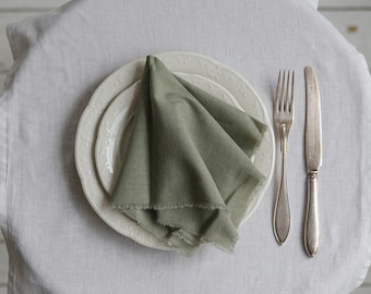 Sage green wedding napkins cotton napkins wedding table decor green sage wedding cotton dinner napkins raw edges napkins green decor