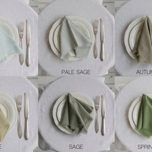 Green wedding napkins cotton napkins wedding table decor green sage wedding cotton dinner napkins raw edges napkins wedding green  decor