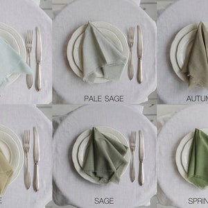 Grüne Hochzeit-Servietten-Baumwoll-Servietten Hochzeit Tisch Dekor grün-salbei Hochzeit-Baumwoll-Dinner-Servietten mit rohen Rändern Servietten grün Hochzeit Dekor