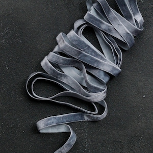 Blue Gray ribbon finished edge, 1/2&#39;&#39; dusty blue ribbon,bouquet ribbon, grayish blue ribbon,velvet bouquet ribbon,wedding velvet ribbon 1 cm