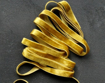 Golden velvet ribbon finished edge, 1/2''yellow ribbon, bridal bouquet, golden  ribbon,velvet bouquet ribbon,wedding velvet ribbon 1 cm