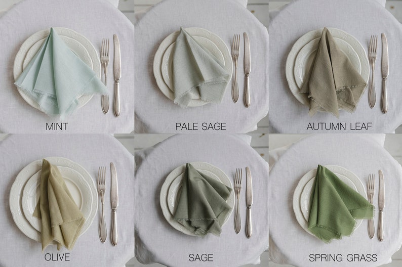 Hand dyed cotton napkins for wedding tables and reception decor
