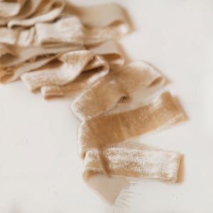 Terracotta lint, fluwelen zijden lint, met de hand geverfd, bronzen fluwelen lint, fluwelen lint, terracotta lint, bruiloftslint, boeketlint fluweel