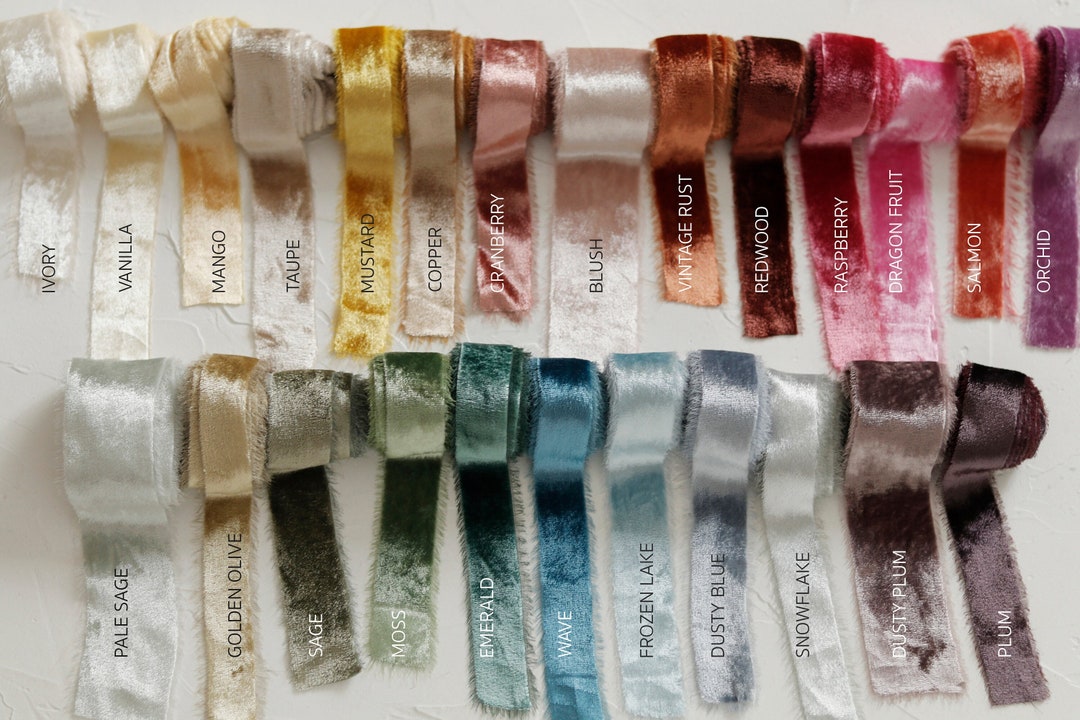 Hand Dyed Velvet Ribbon,velvet Ribbon by the Yard,velvet Ribbon for ...