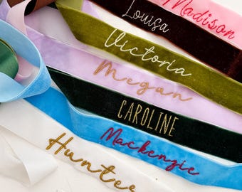 1 inch Personalized Velvet Ribbon
