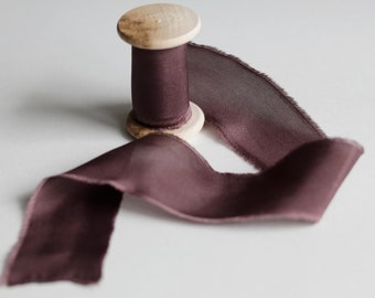 plum silk ribbon,marsala wedding ribbon,hand dyed silk ribbon, for wedding invitation,bridal bouquet,wedding flatlay styling,plum hand dyed