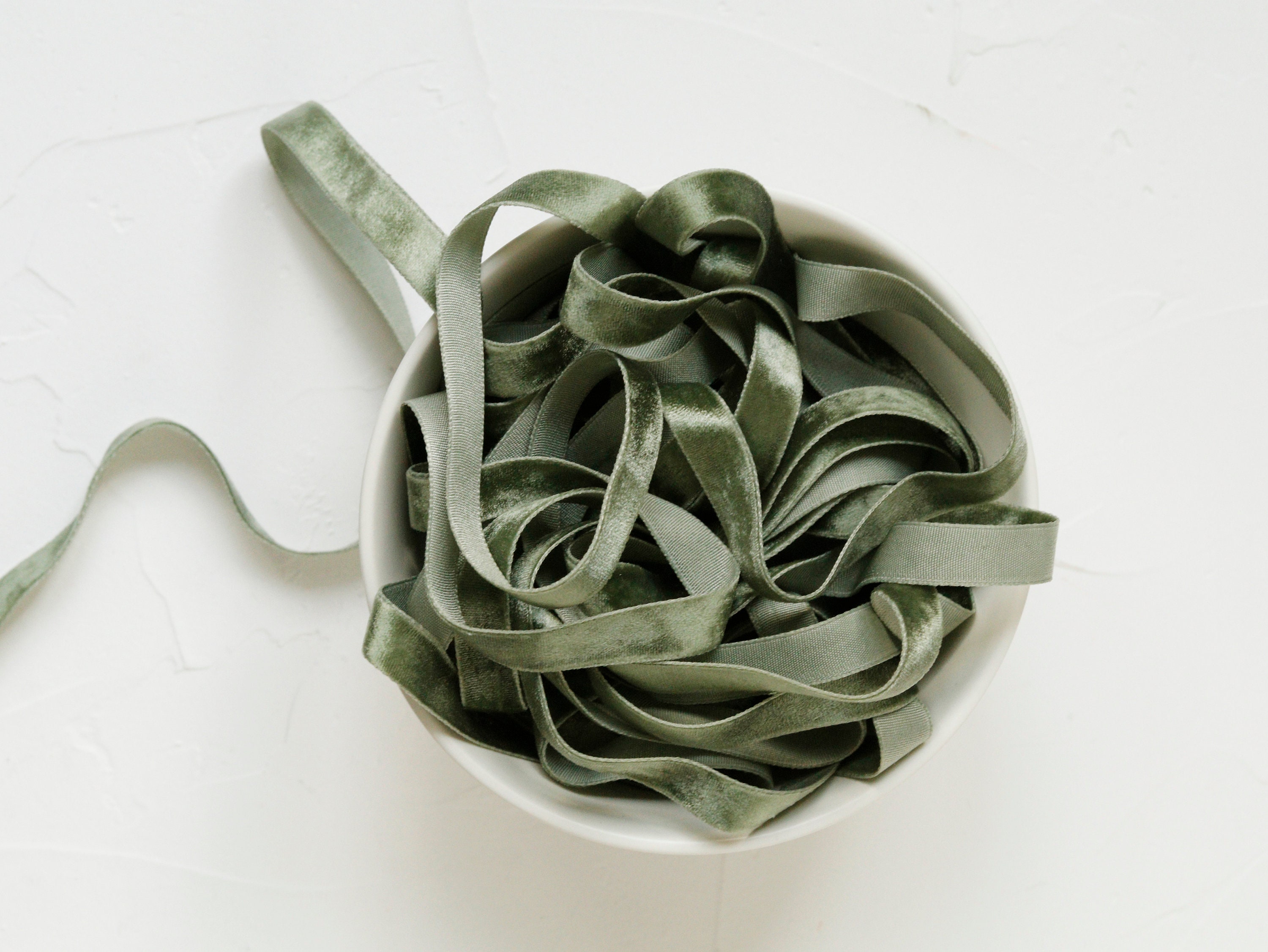 Sage Green Velvet Ribbon Finished Edge 1/2’’ Green - Etsy
