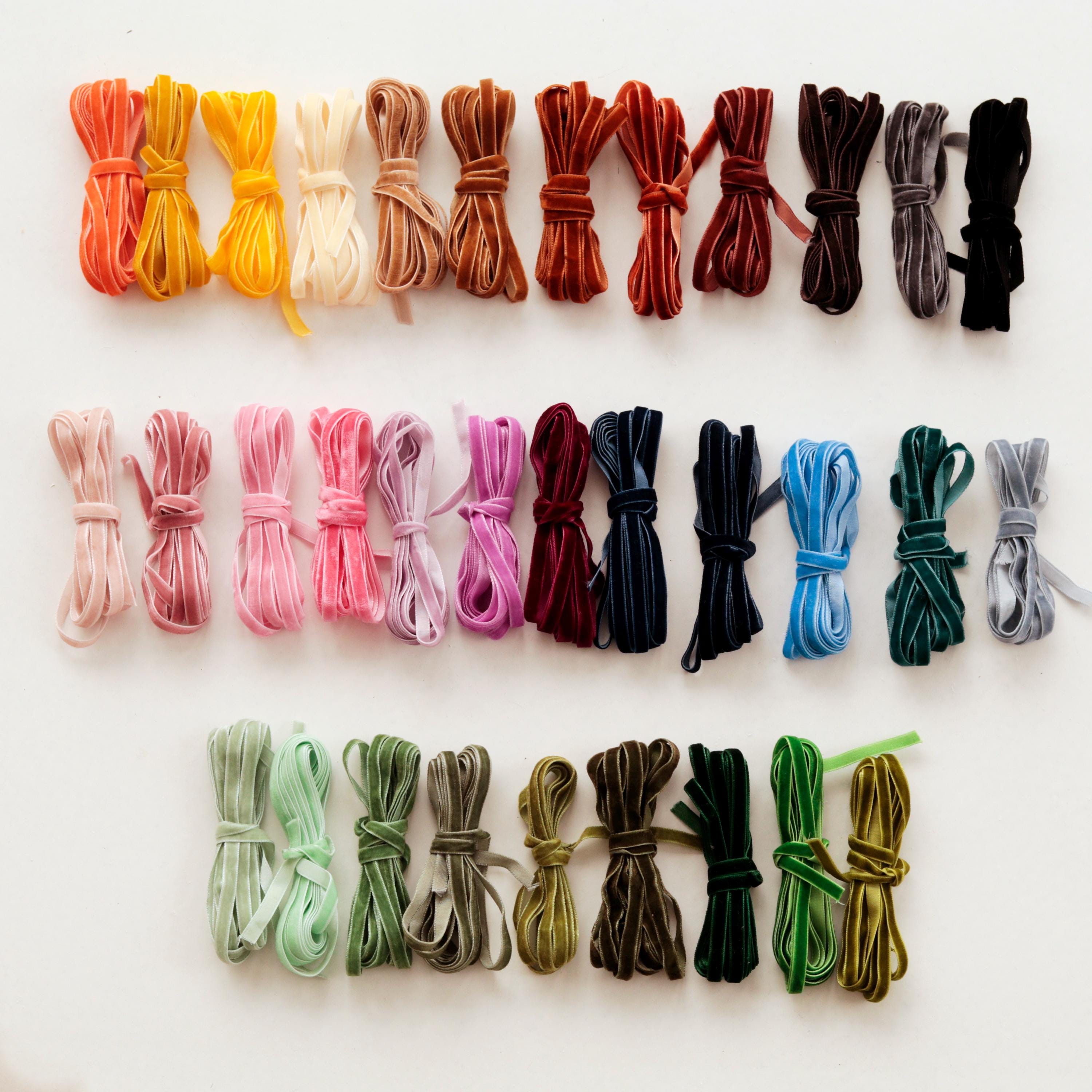 1/4 Inch Hand Dyed Velvet Ribbon, Ribbon for Gift Wrapping, Velvet Bows ...